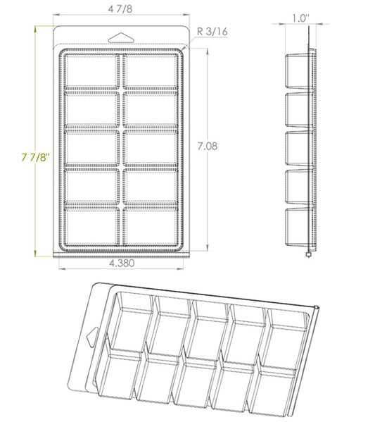 MC-2 (4 7/8" x 7 7/8" x 1") - blisterspack