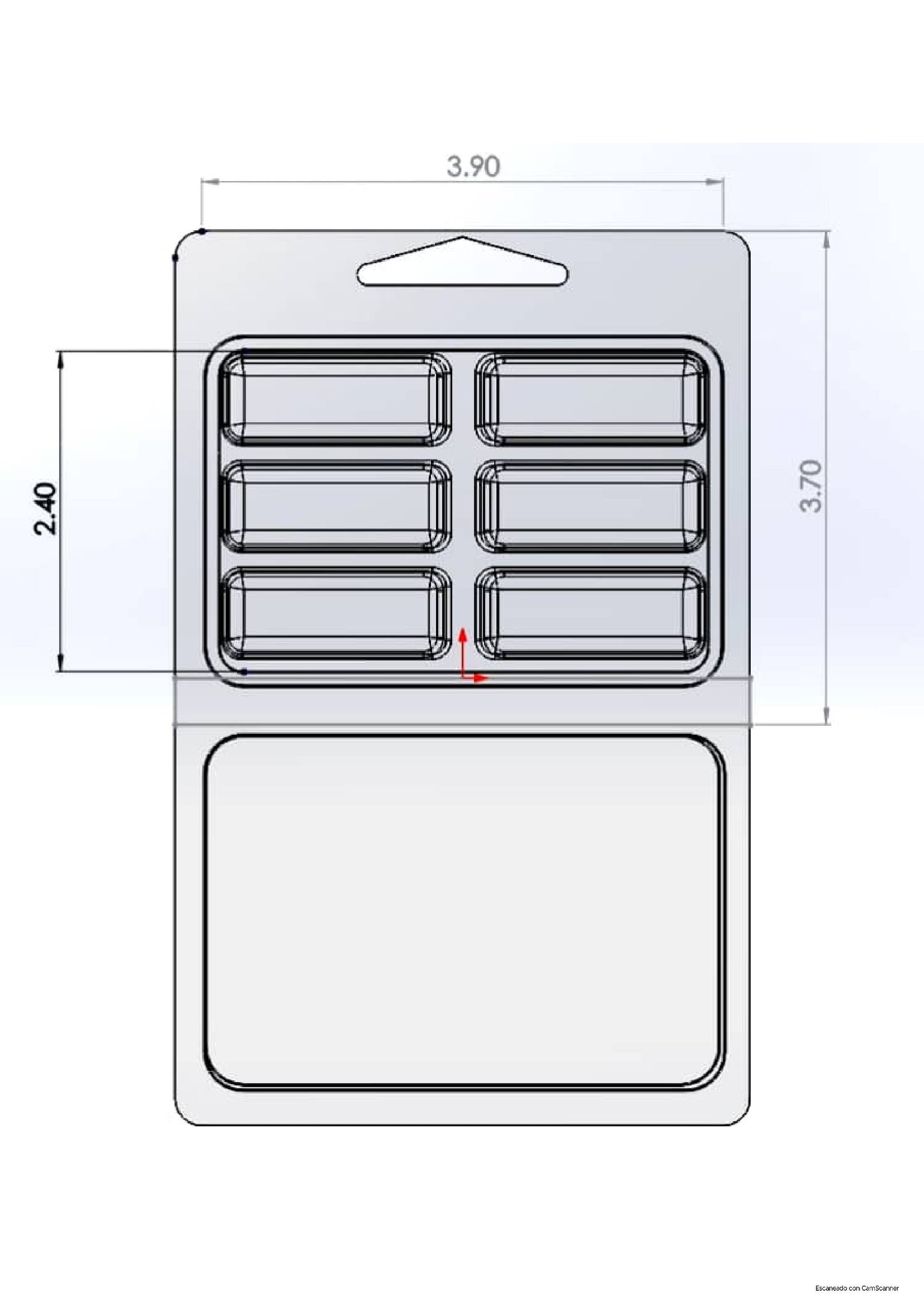 6 Cavity Clamshell (1.70" x 0.70")